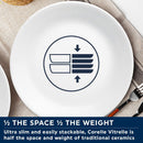 6 of 6:Corelle Vitrelle Glass Round Dinnerware Set, 12 Piece Set, Service for 4, Paloma 