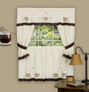 1 of 1:Cuppa Joe Embellished Cottage Window Curtain Set 58x24 