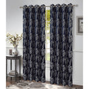 7 of 8:Azure Floral Jacquard Grommet Window Panel, 54x84 Inches 