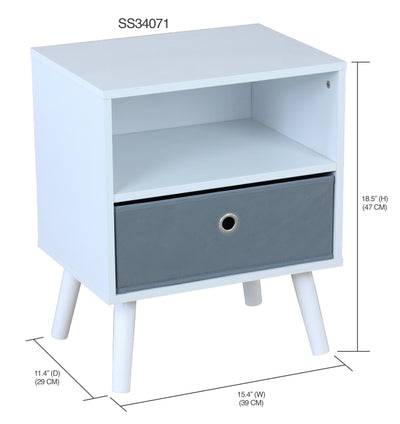 2 of 2:Home Basics 2 Cube Night Stand with Non-Woven Bin, White 