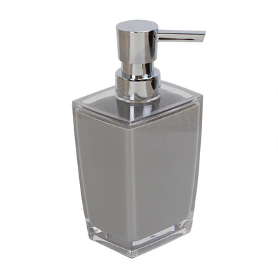 1 of 3:Home Basics Acrylic Plastic 10 oz. Hand Soap Dispenser with Rust-Resistant Brushed Stainless Steel Pump, Grey 