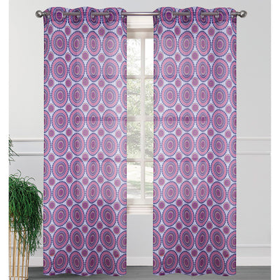 2 of 4:Lot de 2 panneaux de fenêtre transparents à œillets imprimés Maya, 2-38 x 84 pouces 