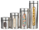 1 of 3:Home Basics 4 Piece Stainless Steel Canister Set 