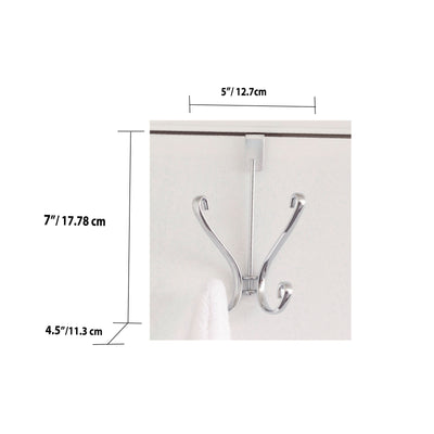 3 of 3:Crochet de suspension double Home Basics pour porte, chromé 