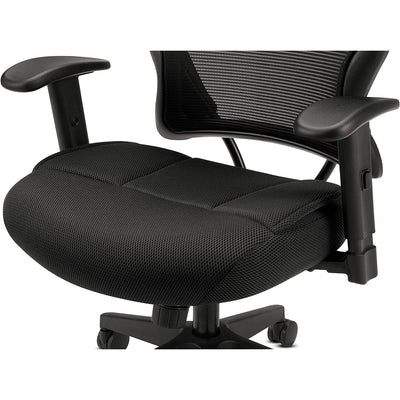 2 of 7:Chaise de bureau ergonomique HON Wave à dossier haut en maille, noire 