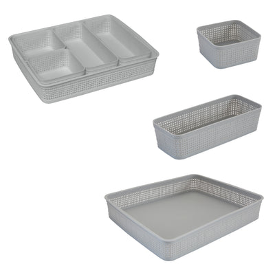 2 of 4:Simplify Juego de organización de 5 paquetes en gris 