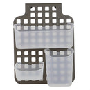 3 of 4:Home Basics Organizador de plástico para colocar sobre el gabinete, 4 piezas, con marco perforado, gris 