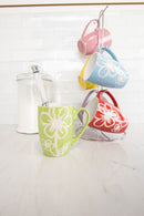 3 of 5:Ensemble de 6 tasses en céramique avec support Home Basics, motif marguerite, multicolore 