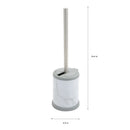 3 of 3:Bath Bliss Self Closing Lid Toilet Brush and Holder in Marble 
