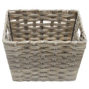 3 of 4:Home Basics Medium Faux Rattan Basket with Cut-out Handles, Grey 