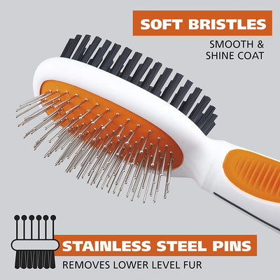 3 of 8:Wahl Premium Pet Double Sided Medium Pin Bristle Brush, For Dogs or Cats 