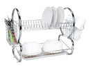 1 of 2:Home Basics 2-Tier Chrome Dish Drainer 