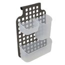2 of 4:Home Basics Organizador de plástico para colocar sobre el gabinete, 4 piezas, con marco perforado, gris 