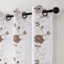 9 of 13:Runyan Floral Sheer Metallic Embroidered Grommet Window Panel, 54x84 Inches 