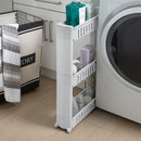 3 of 4:Chariot de rangement coulissant mince à 3 niveaux Simplify, blanc 
