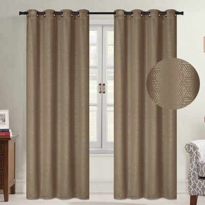 4 of 10:Payton Embossed Room Darkening Grommet Window Panel, 54x84 Inches 