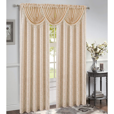 18 of 18:Roxanne Jacquard Rod Pocket Window Panel and Valance Treatment, All Sold Separately 