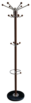 1 of 5:Home Basics Coat Rack with Heavy Duty Marble Base, Mahogany 