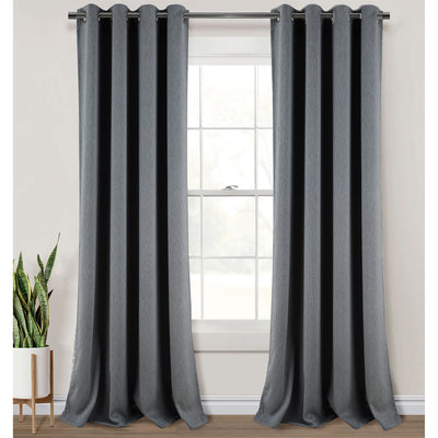 7 of 9:Salem Faux Linen Room Darkening Grommet Window Panel, 54x84 Inches 