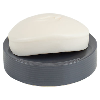 2 of 5:Ensemble d'accessoires de bain Home Basics Horizon 4 pièces, gris 