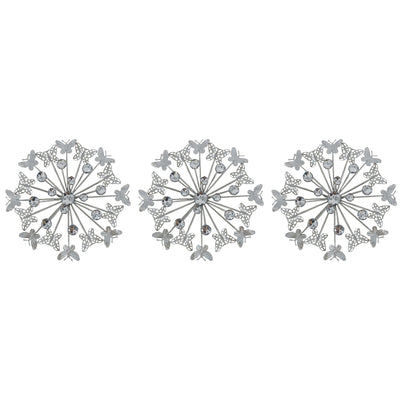 2 of 3:Carousel 3-Piece Circle Jewel Butterfly Burst Wall Decor, 10 Inches, 30 Inches Total 