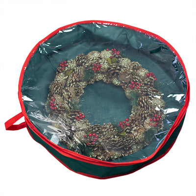 1 of 4:Home Basics Textured PVC 25 Christmas Wreath Bag, Green 