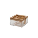 3 of 4:Simplify Organizador transparente cuadrado pequeño con tapa de bambú 
