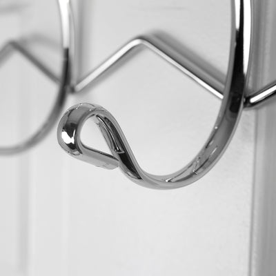 5 of 6:Home Basics Chrome Plated Steel 6 Hook Over the Door Hanging Rack 