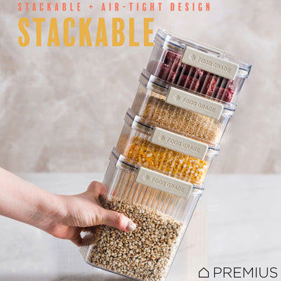 17 of 36:PREMIUS Plastic Food Storage Container, Rectangle, Clear-Natural 