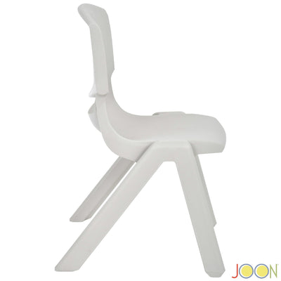5 of 7:Chaises d'apprentissage empilables en plastique JOON pour enfants, gris clair, 52,1 x 32,7 x 28 cm, lot de 2 (lot de 2) 