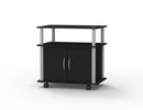 1 of 1:Meuble TV roulant en bois avec armoire Home Basics, noir 