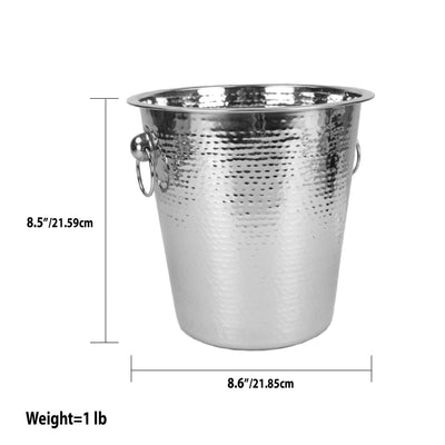 4 of 4:Home Basics Hammered Ice Bucket, Silver, 4.3 Liter 