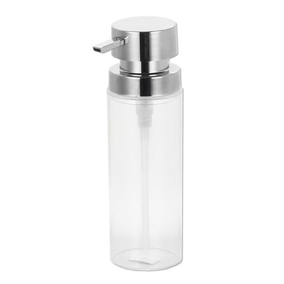 1 of 5:Home Basics 12 oz.  Cylinder Plastic Hand Soap Dispenser with Brushed Stainless Steel Pump, Clear 