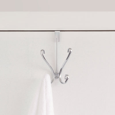 2 of 3:Crochet de suspension double Home Basics pour porte, chromé 