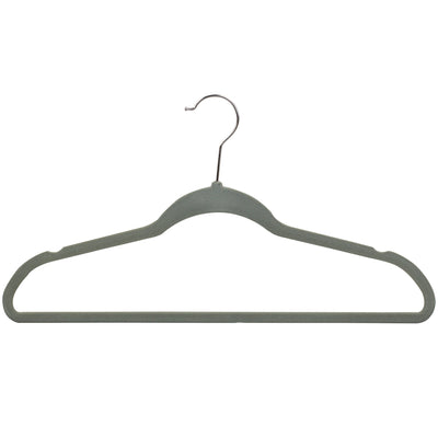 3 of 5:Home Basics  Flocked Velvet Suit Hanger, (Pack of 25), Grey 