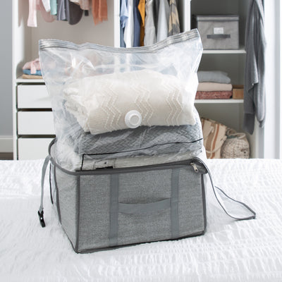 2 of 4:Simplify 2-in-1 Vacuum Storage Bag & Tote in Heather Grey 