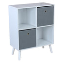 1 of 2:Organiseur Home Basics 4 cubes avec deux bacs, blanc 
