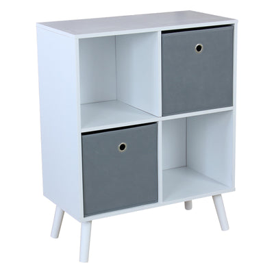 1 of 2:Organiseur Home Basics 4 cubes avec deux bacs, blanc 