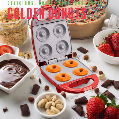 11 of 14:PREMIUS Ceramic Non-Stick Mini Snack Donut Maker, 2 Inch Mold, 4 Count 