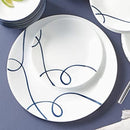 2 of 4:Corelle Classic Lia 12-Piece Chips & Cracks Resistant Dinnerware Set, Service for 4, White-Blue 