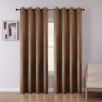 13 of 18:Tobias Damask Metallic Grommet Blackout Window Panel, 52x84 Inches 