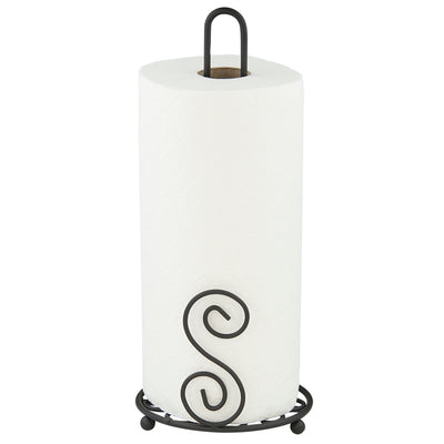 2 of 5:Porte-essuie-tout en acier Home Basics Scroll Collection, noir 