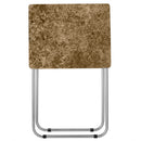 2 of 6:Home Basics Mesa plegable multiusos de mármol, color marrón 