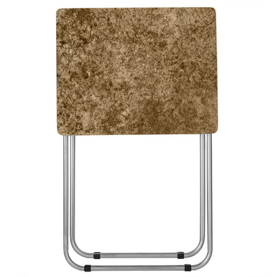 2 of 6:Home Basics Mesa plegable multiusos de mármol, color marrón 