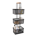 2 of 4:Simplify 3 Tier Metal Spa Tower with Bamboo Handles in Black 
