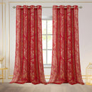 5 of 7:Kezia Metallic Foil Sheer Grommet Window Curtain Panel, 55x84 Inches 
