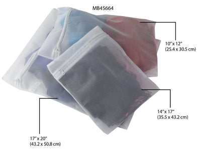 8 of 8:Home Basics 3 Piece Micro Mesh Delicate Intimate  Laundry Wash Bag, White 