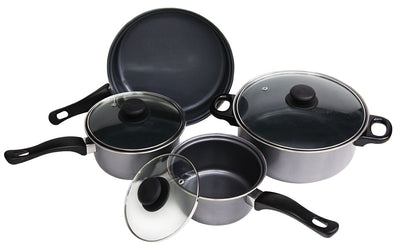 1 of 1:Home Basics Non-Stick 7 Piece Carbon Steel Cookware Set with Bakelite Handles 
