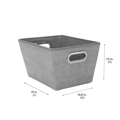 4 of 4:Simplify Medium Grommet Storage Bin in Heather Grey 