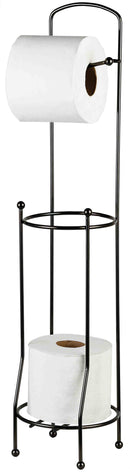 1 of 2:Home Basics Free-Standing Toilet Paper Holder, Black Onyx 